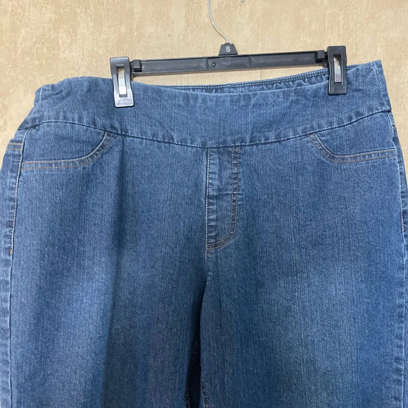 Soft Surroundings Crop Pull On Midnight Metro Crop Denim Pants Jeans Size:PL - Picture 12 of 14